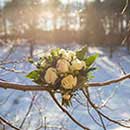 Brautstrauss im Schnee - Winterhochzeit in Zeulenroda