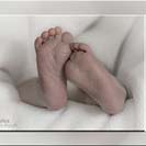  Neugeborenes eingekuschelt in ein Fell 